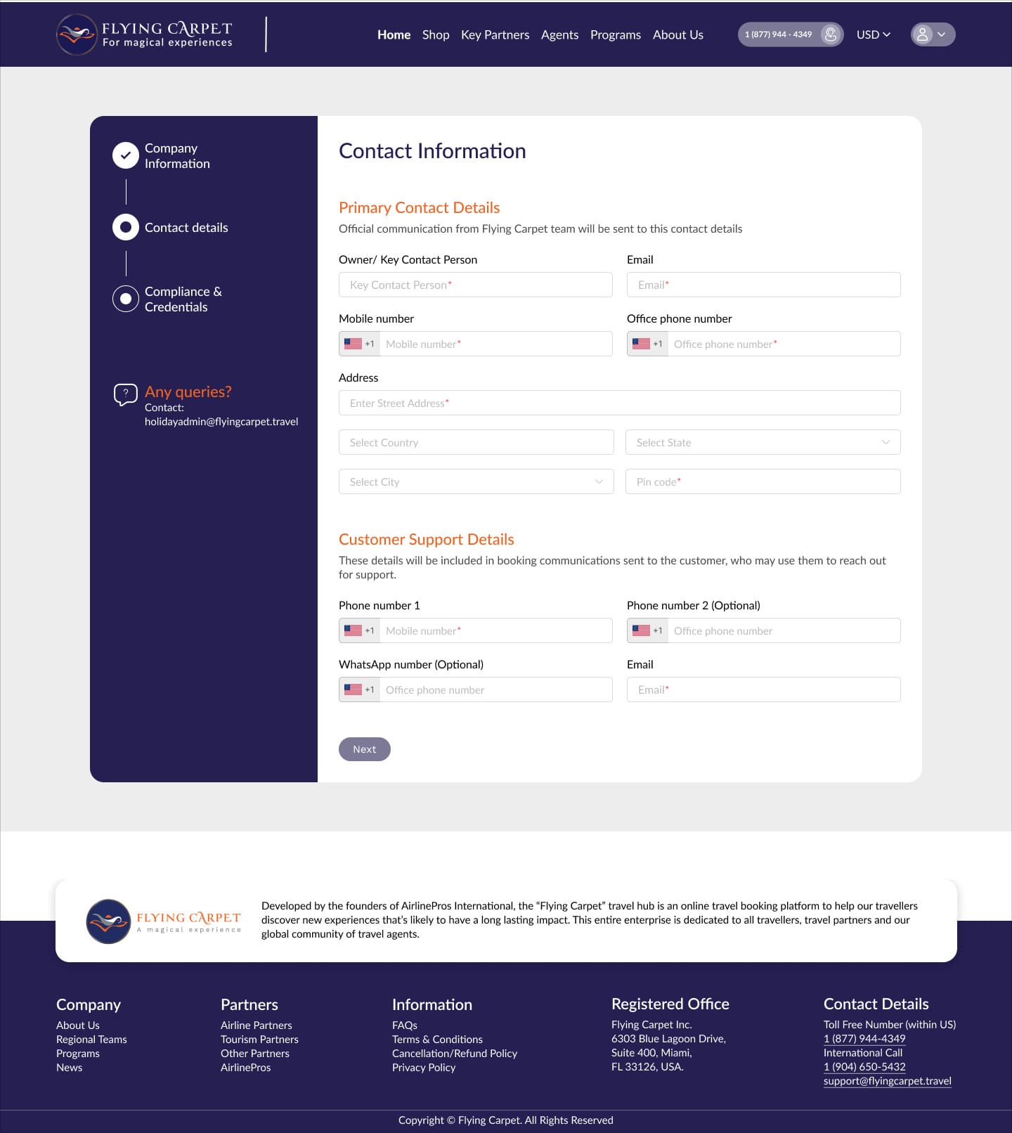 Contact Details form