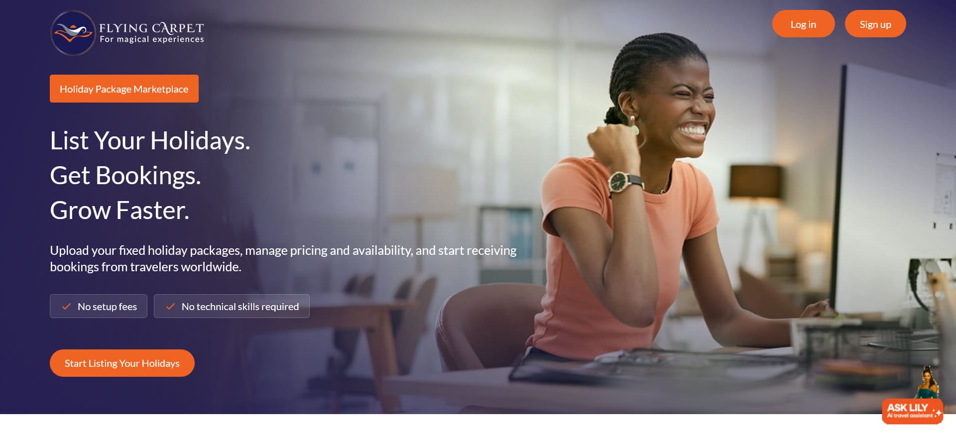 Holiday Package Marketplace landing page