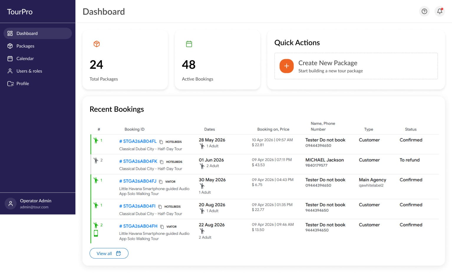 Supplier dashboard